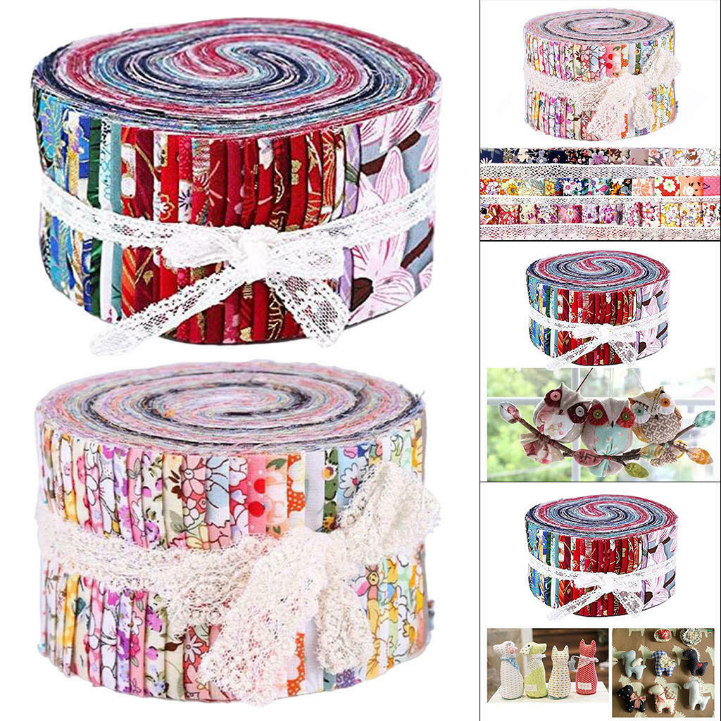 72Pieces Fabric Strips 2.5 Inch Sewing DIY Precut Craft Fabric for Patchwork