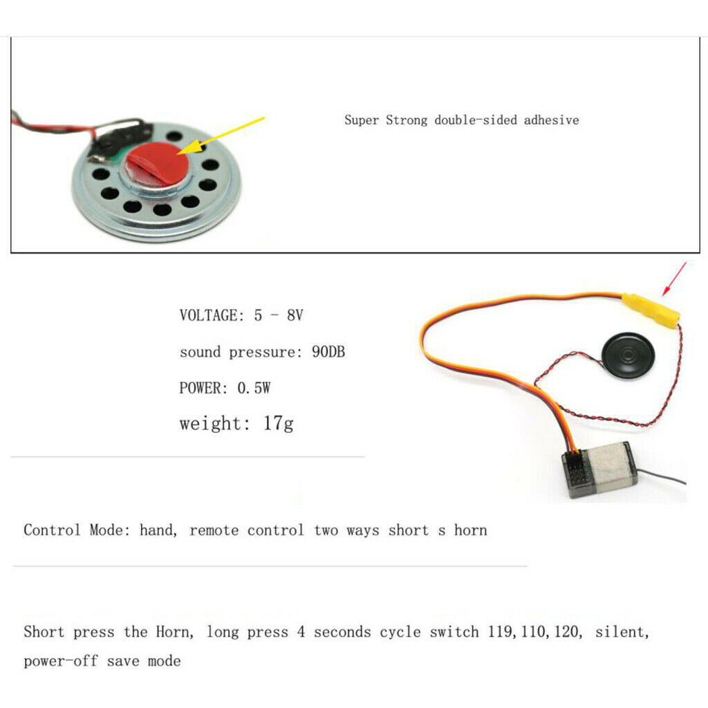 20inch 1:10 RC Car Engine RC Car Mini Horn RC Vehicles Truck Replace Parts
