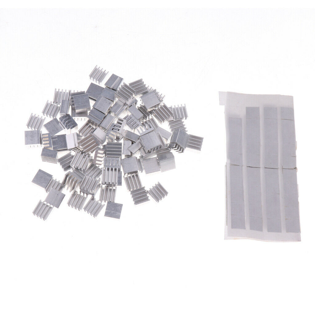 100pcs 9mmx5mmx9mm Aluminum Heatsink Cooler Circuit Board Cooling Fin With Tape
