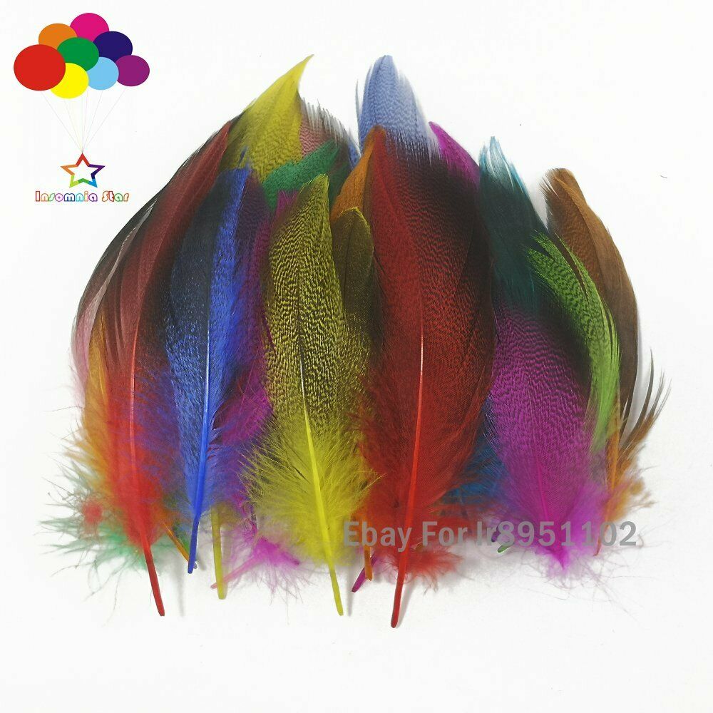 100 pcs Wholesale Yellow Duck Feathers Real Dyed Feather Duck Flank Decoration