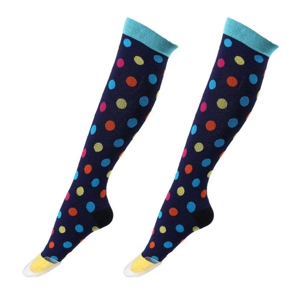 1Pair Knee-High Compression Socks for Men & Women Running Flight Travel L-XL