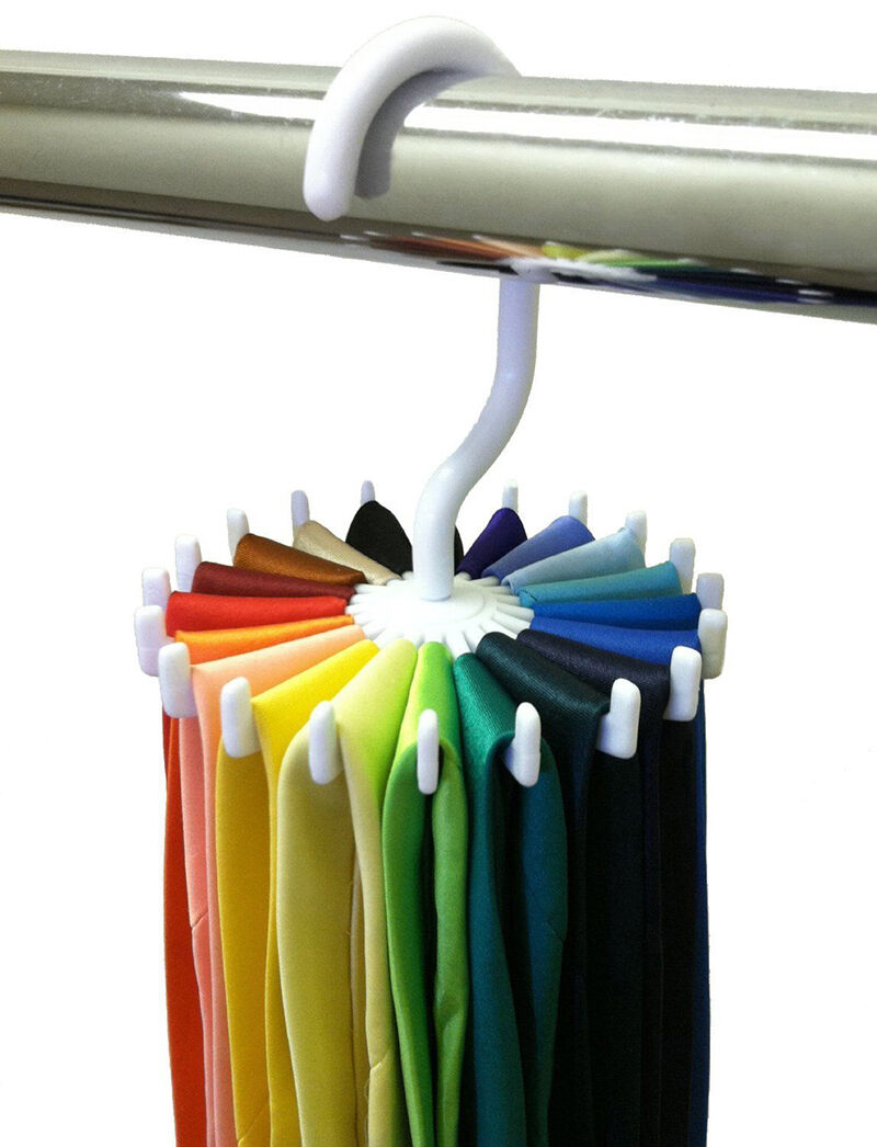 Rotating 20 Hooks Neck Ties Organizer Men  Tie Rack Hanger Holder jvJC.l8