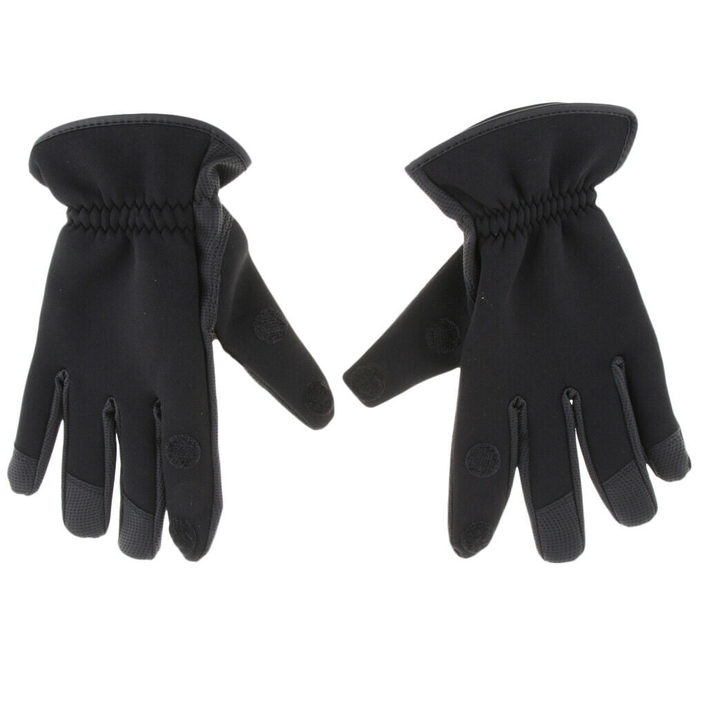 1 Pair Fishing Gloves Elastic Neoprene Anti-Slip Cycling 2-Finger Cut Gloves