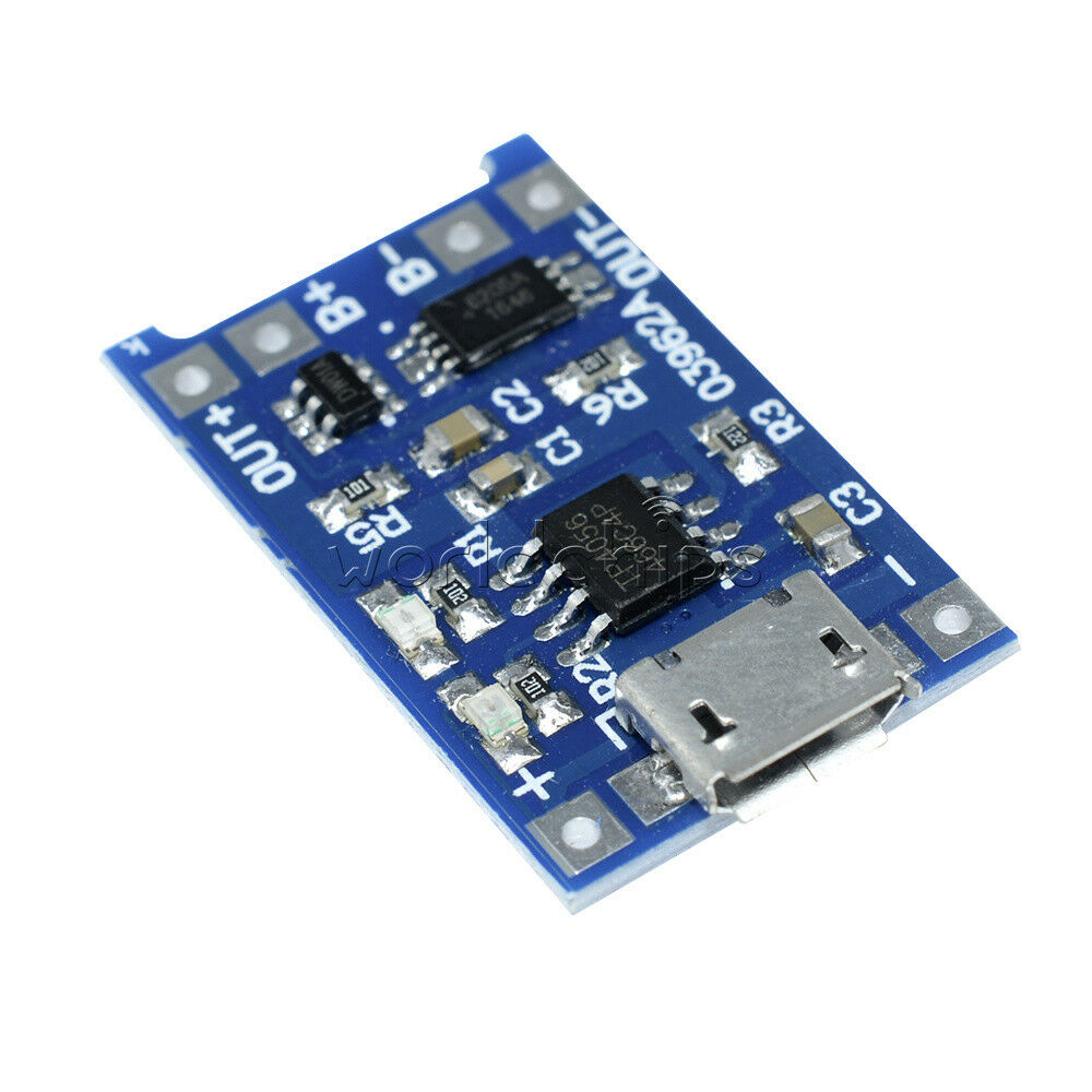 2PCS 5V 1A USB 18650 Lithium Battery Charging Board Module Protection TP4056