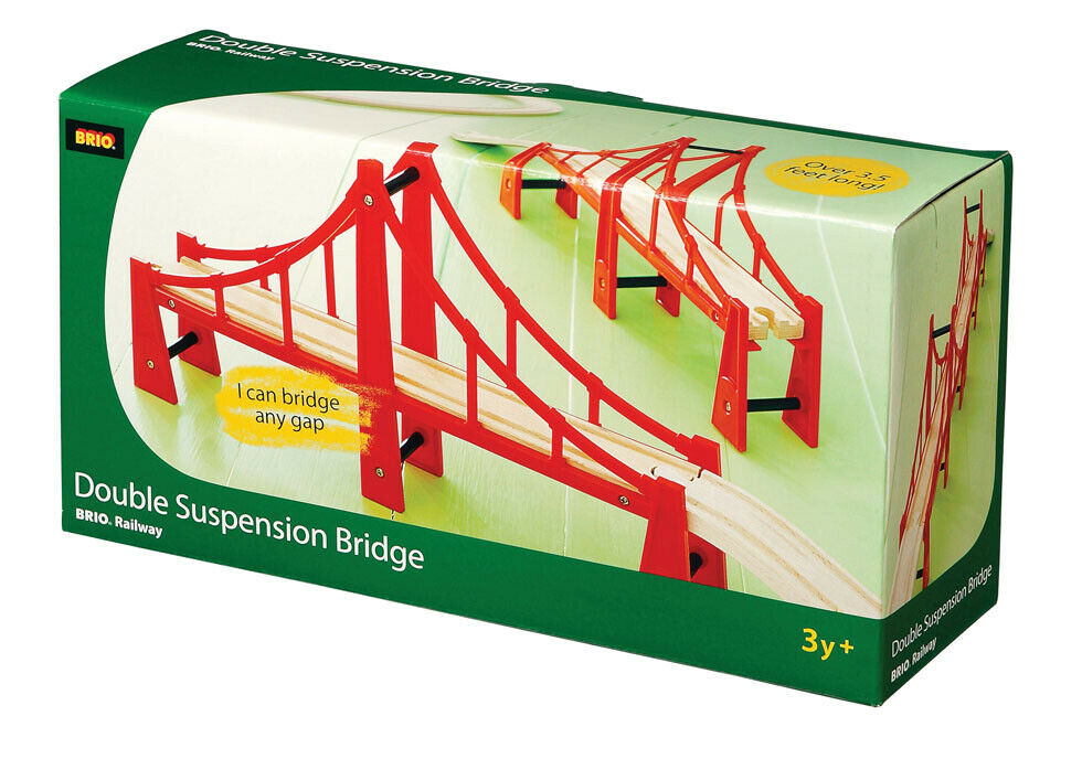 33683 BRIO Double Suspension Bridge Wooden Train Railway Bridges inc 5pcs Age 3+