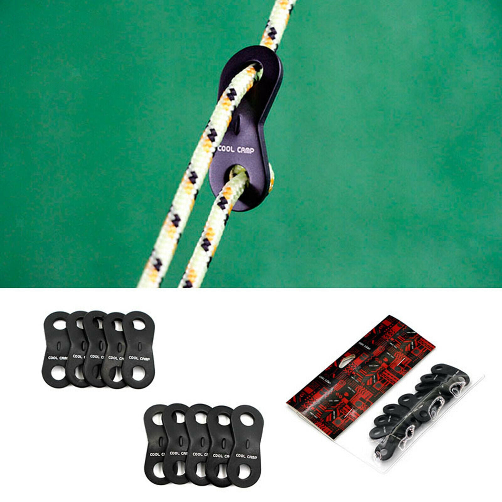 20pcs Guyline Cord Adjusters Wind Rope Buckle for Camping Hiking Outdoors