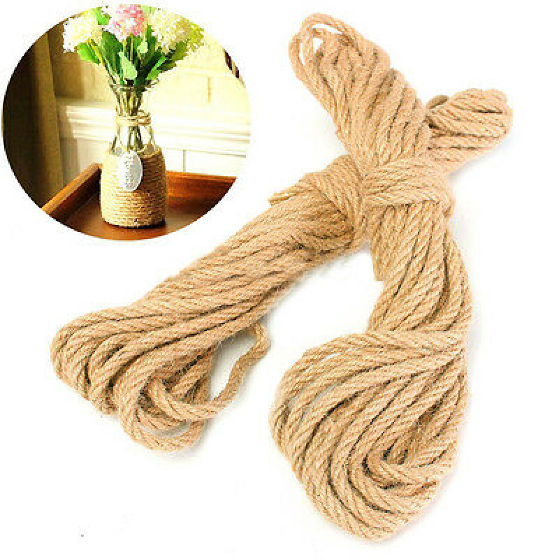 6mm Burlap Rope Twist Hemp Natural Linen Twine Jute Cord Craft String 20M