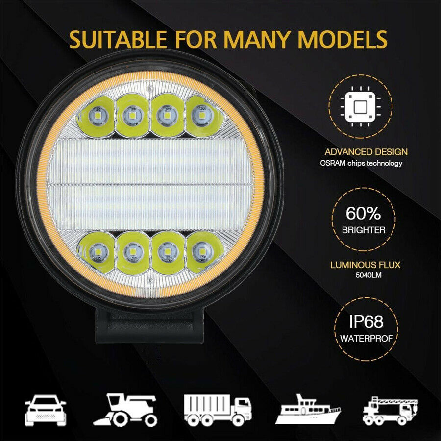 4.5 inch 120W LED Work Driving Light Angle Eyes Flood beam Lamp For pickup SUV