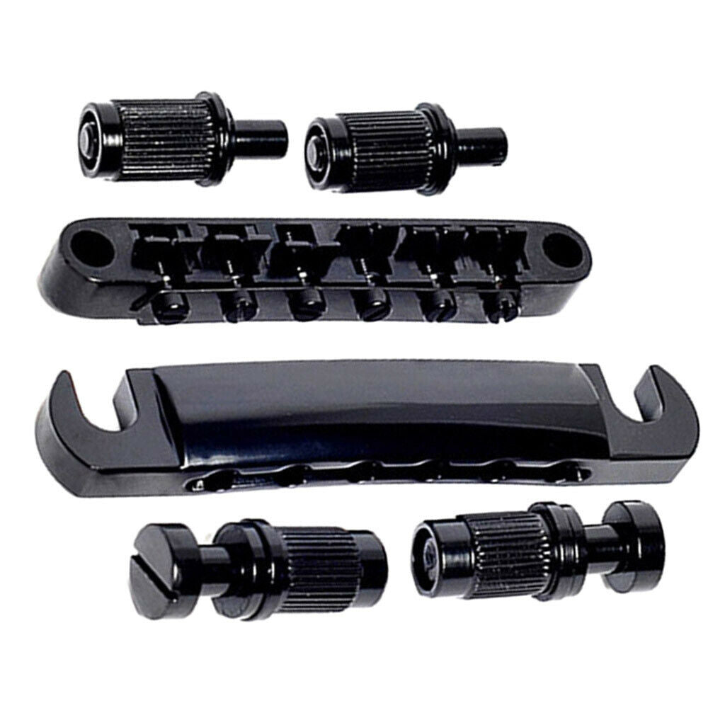 Black Rollser Saddle Bridge Tailpiece&3L3R Sealed Gear Tuning Pegs Keys for Les