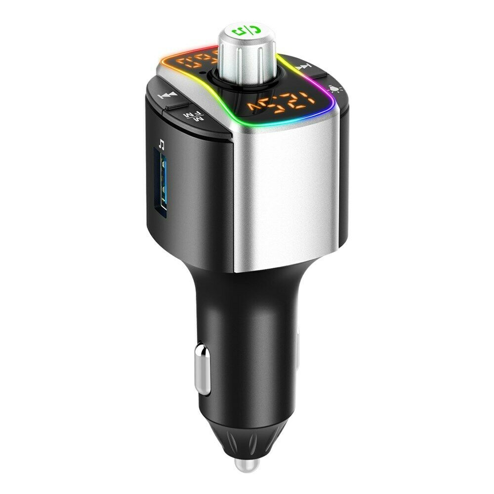 Car FM Transmitter BT 5.0 MP3 Audio Player QC3.0+PD Wireless Handsfree Car Kit