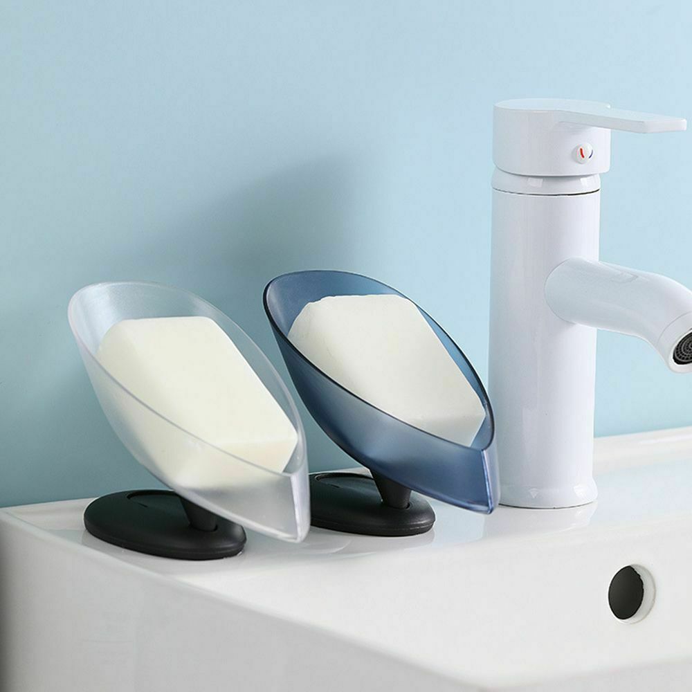 Free Suction Cup Plastic Soap Box Drain Rack Soap Holder Soap Dish Storage