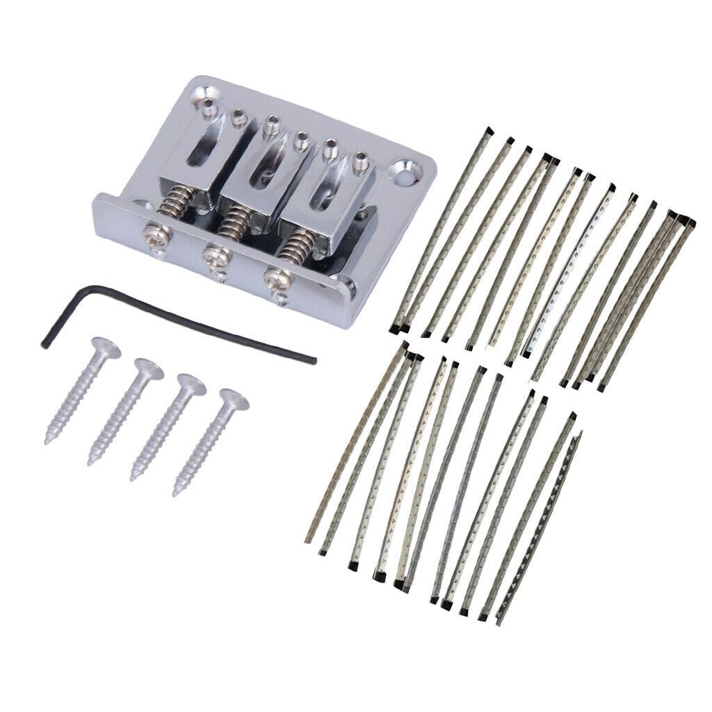 Guitar Bridge Assembly Kit + 24pcs Guitar Fret Wire Fretwire 2.2mm Width