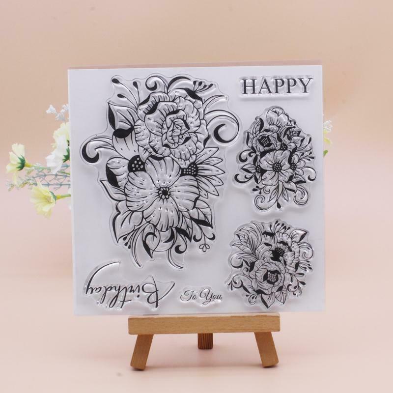 Flower Group Silicone Clear Seal Stamp DIY Scrapbooking Embossing Photo Album