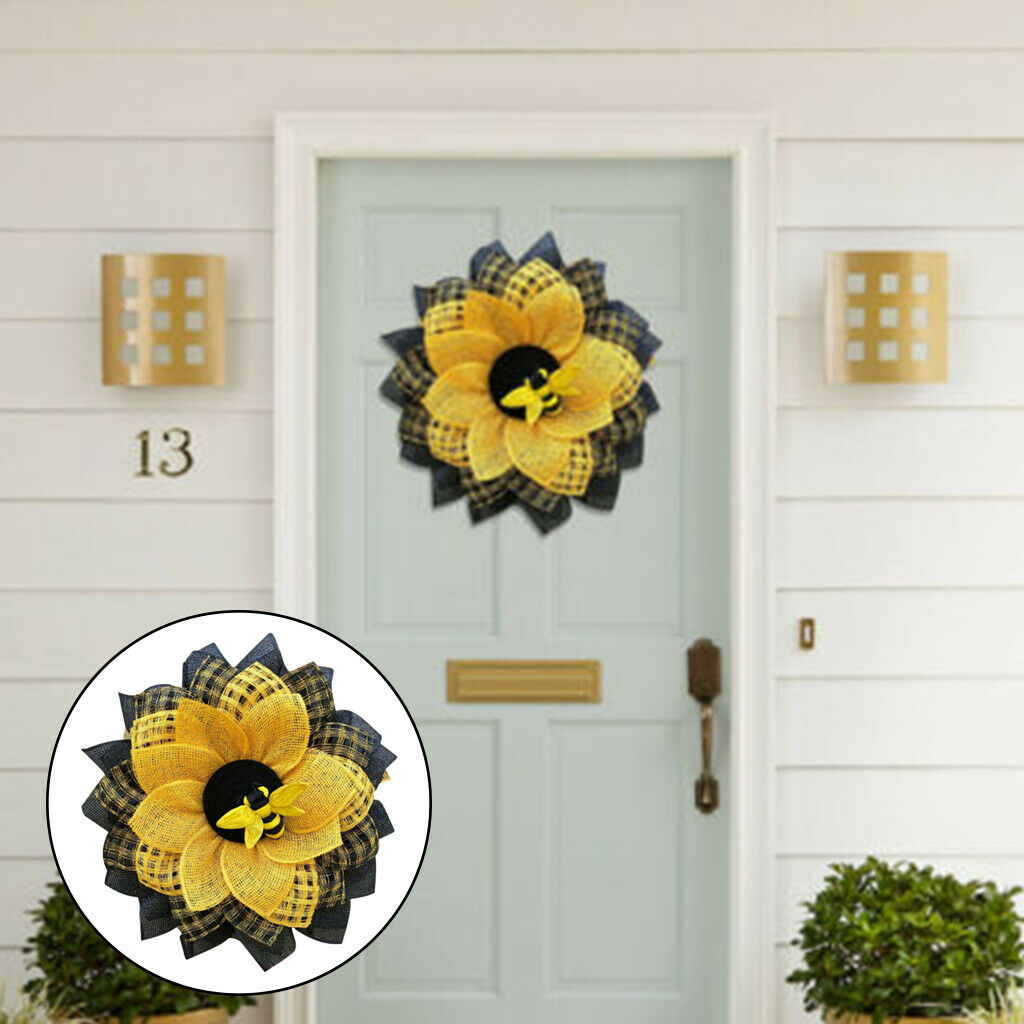 13'' Sunflower Wreath Flower Garland Front Door Wall Hanging Wedding Decor