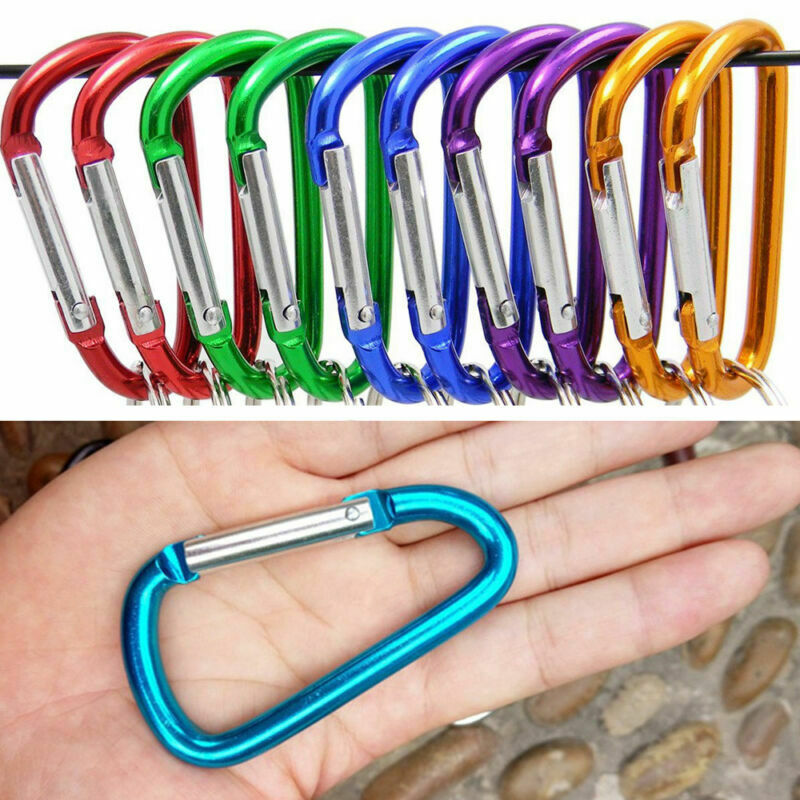 Aluminum Carabiner D-Ring Key Chain Clip Snap Hook Karabiner Camping Random 1Pc