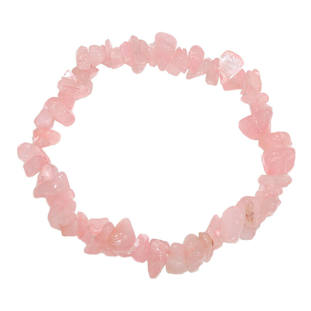 Natural Crystal Stone Gravel Bracelet Beaded Lovers Bracelet Pink