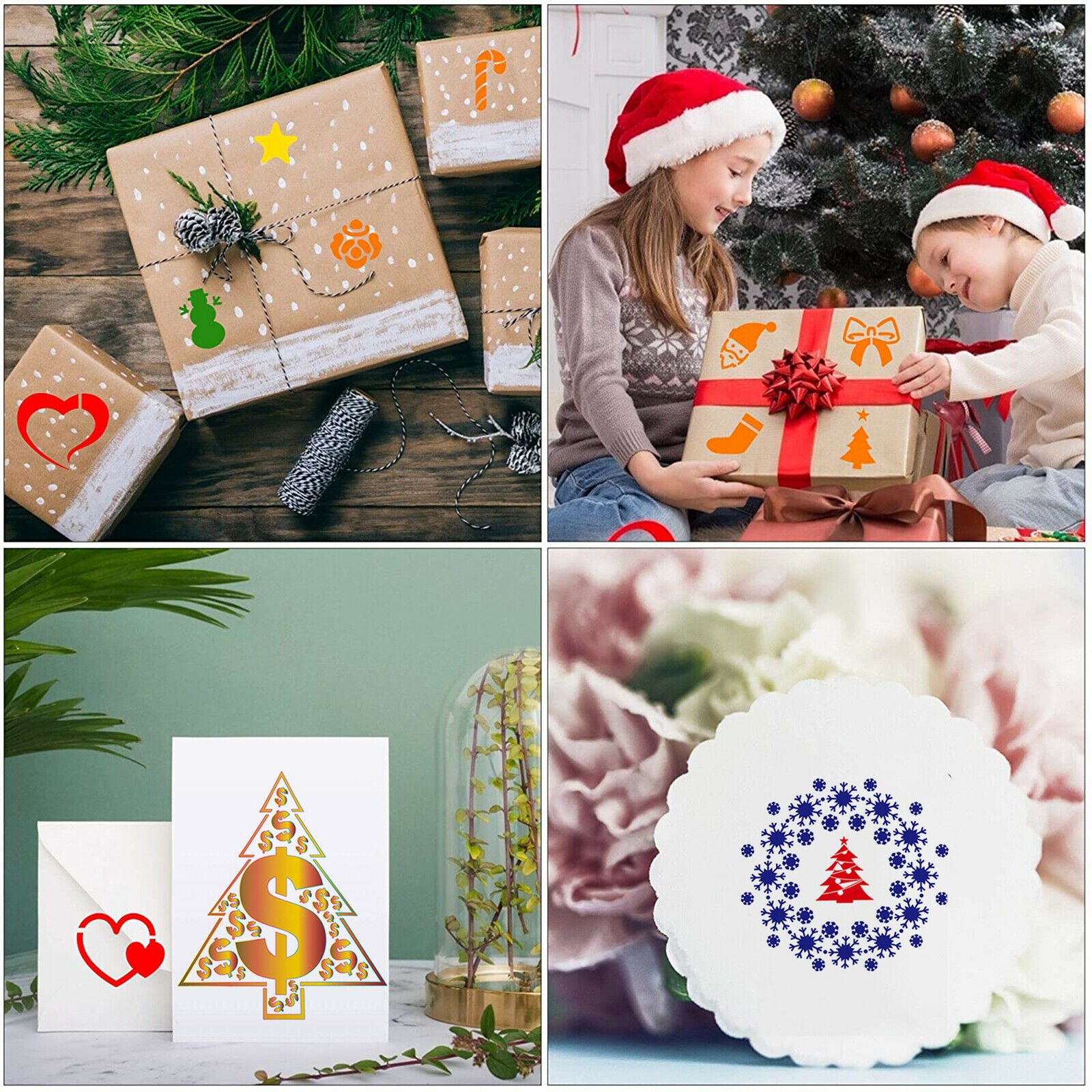 12x Christmas Stencils Christmas Tree Template Planner Cake Body