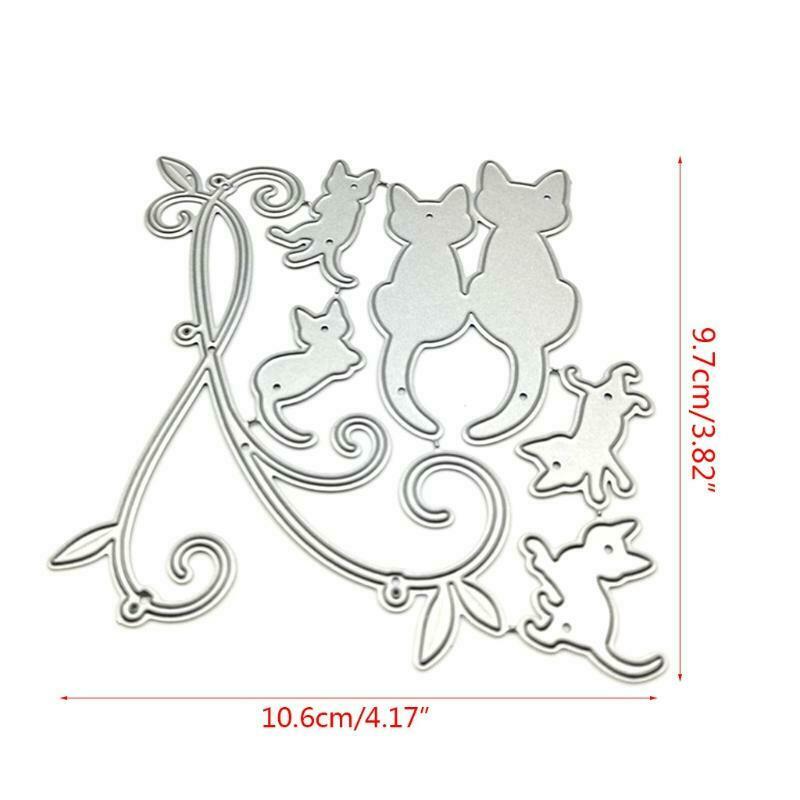 Cats Metal Cutting Dies Stencil DIY Scrapbooking Album Paper Card Template Mold
