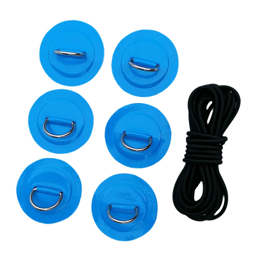 Premium Stand Up Paddleboard   Bungee Deck Rigging Kit D-ring Patch Blue