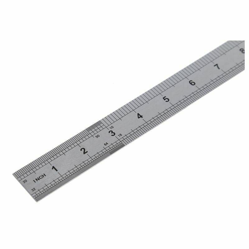Double Side Scale Stainless Steel Straight Ruler Measu Tool 50cm Q2C9C9