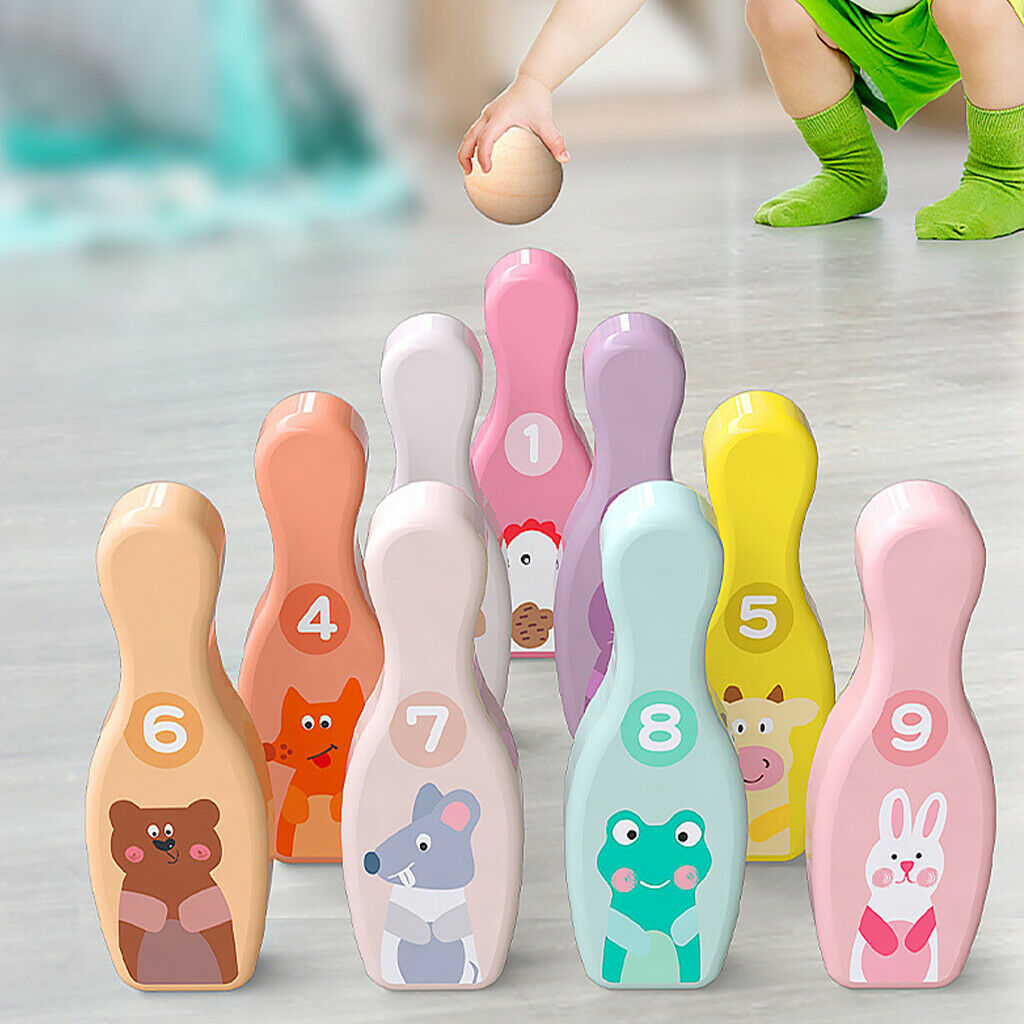 Toddler Colorful Bowling Set Bowling Ball Pins Outdoor for Baby Boys Girls