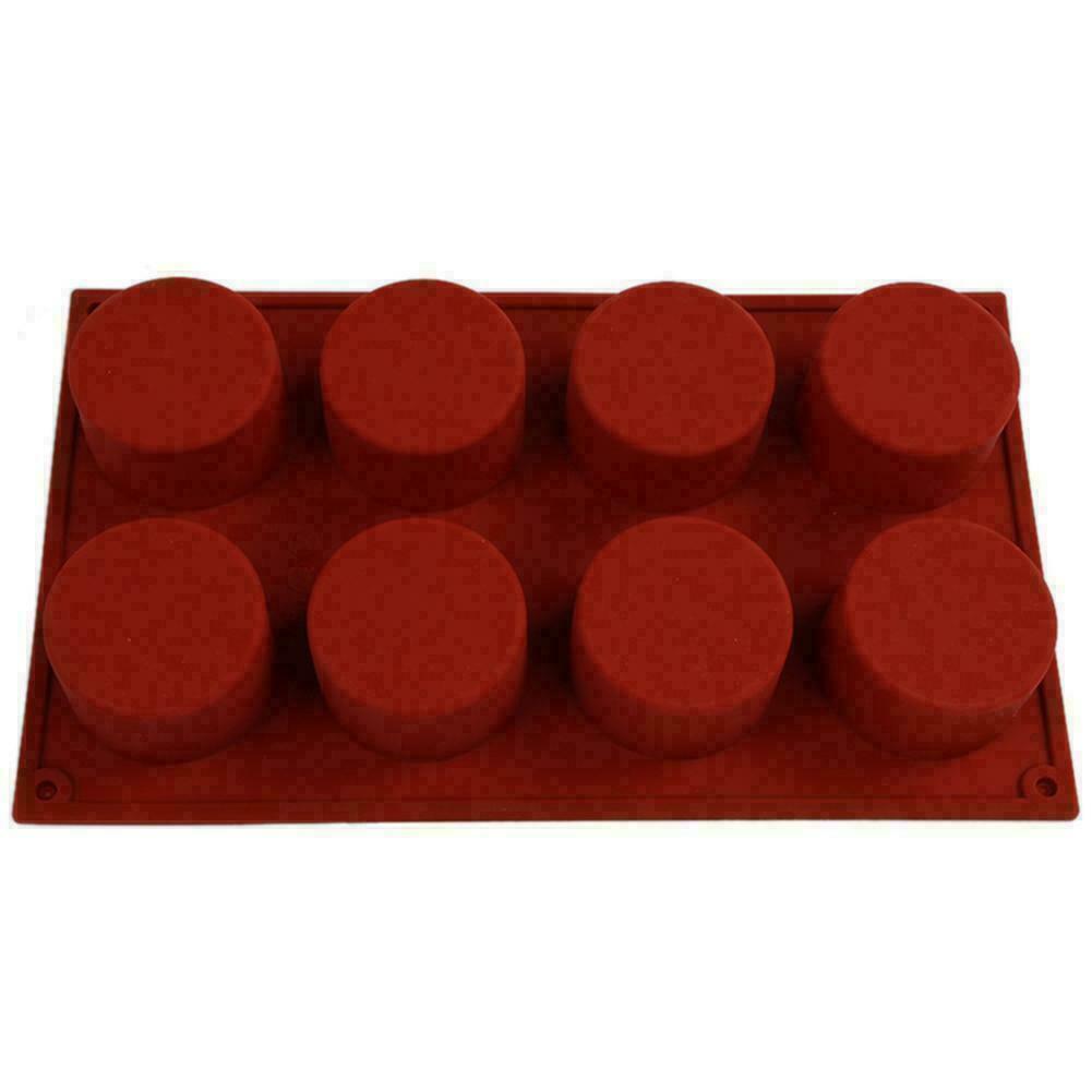 8Grids Round Silicone Mold Soap Cake Bread Cupcake Cheesecake Mould Baking U8W8