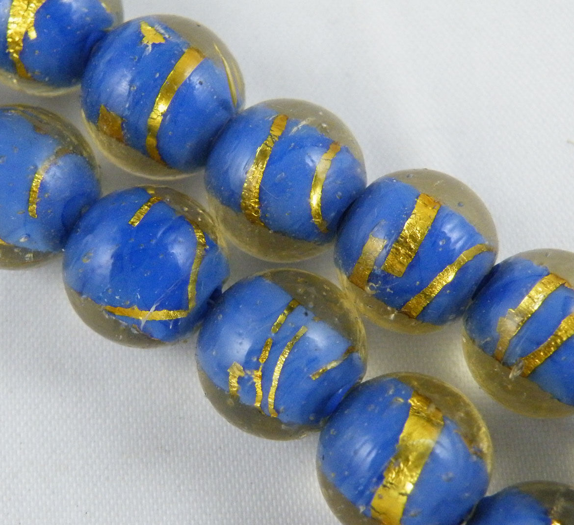 30pcs Handmade Glass Blue Round Spacers 12mm P336