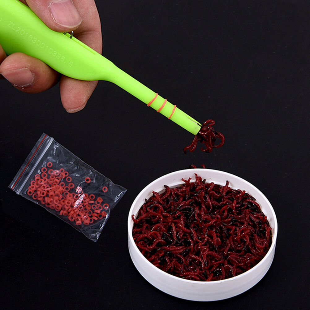 Red Worms Bait Bander Tool with Bands Coarse Pellet Fishing Terminal TacklesADD
