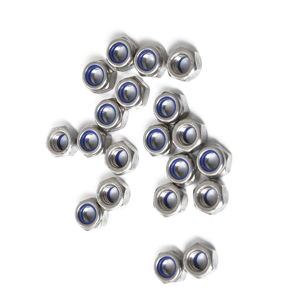 Set Of 60 Stainless Steel M3 M4 M5 M6 M8 M10 Nylock Insert Lock Hex Nuts
