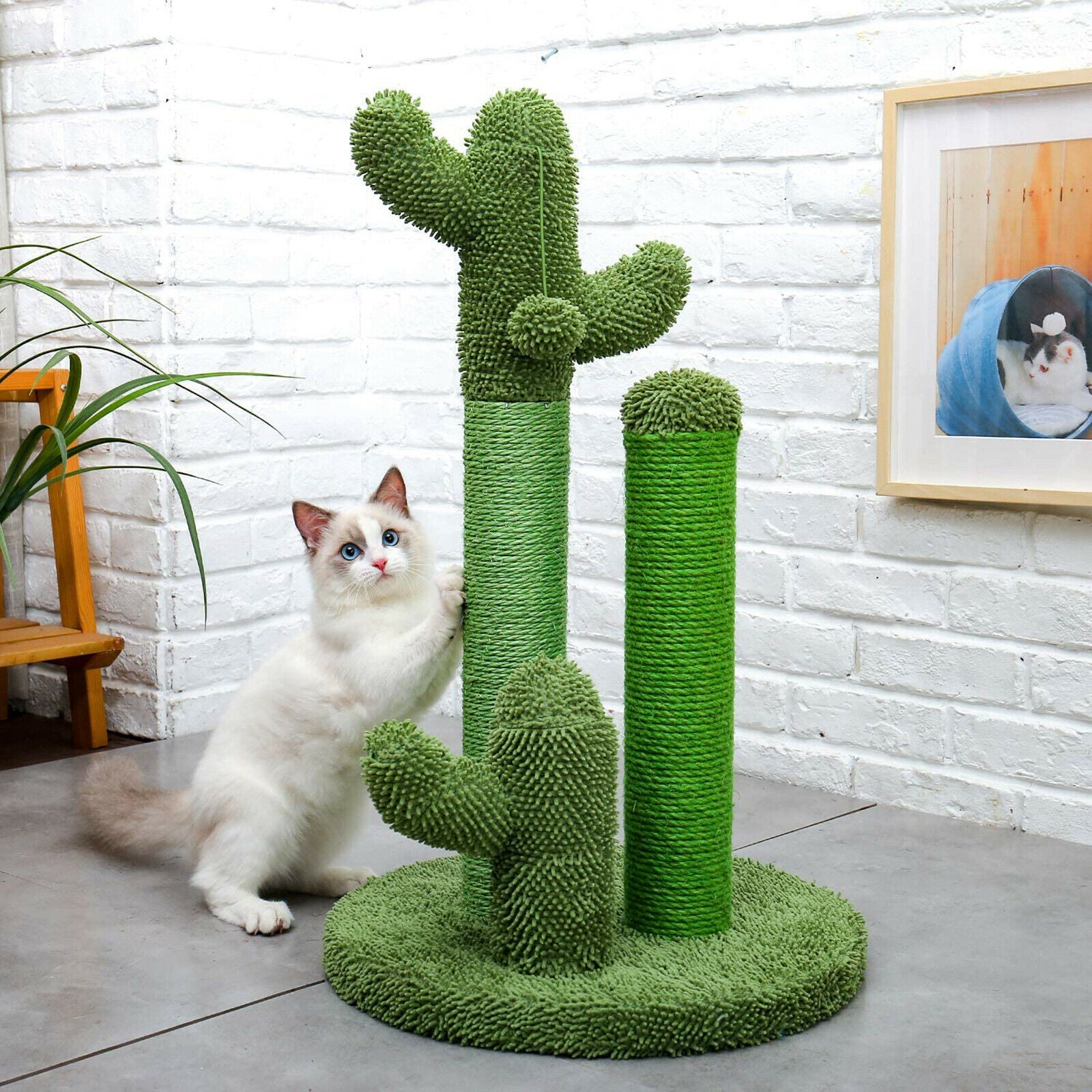 Cat Scratching Post Fresh Green Sisal Rope Wrapped Pole Scratcher Poles