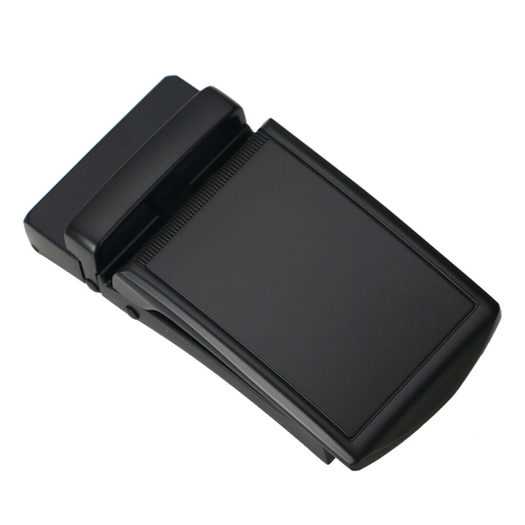Classic Solid Buckle Automatic Ratchet Leather Belt Buckle, Black, Fits 40mm