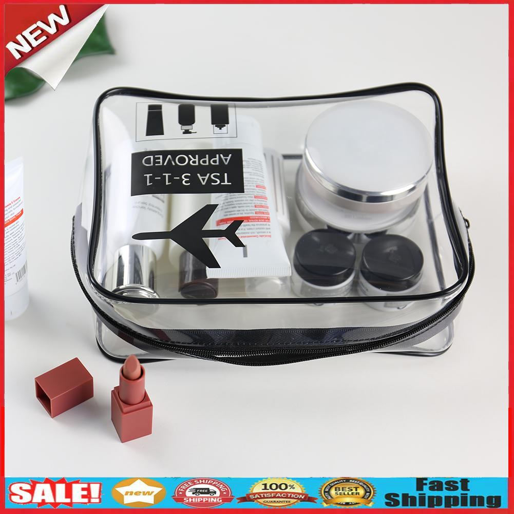 Unisex TPU Transparent Waterproof Cosmetic Bag Travel Makeup Organizer Case @