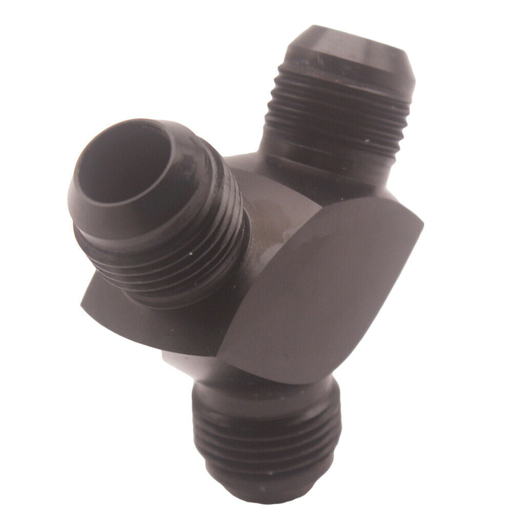 AN-10(10AN) To 2xAN-10(10AN AN10) Billet Aluminium Y Block Adapter Fitting BLACK