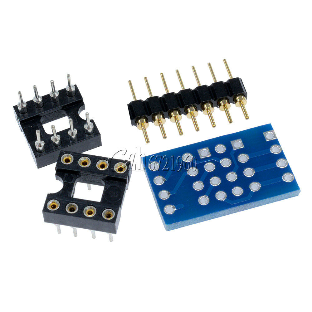 Dual DIP8 to DIP8 Mono Opamp PCB+Pin+Socket for NE5532 OPA627 OPA2132 TL072 P07