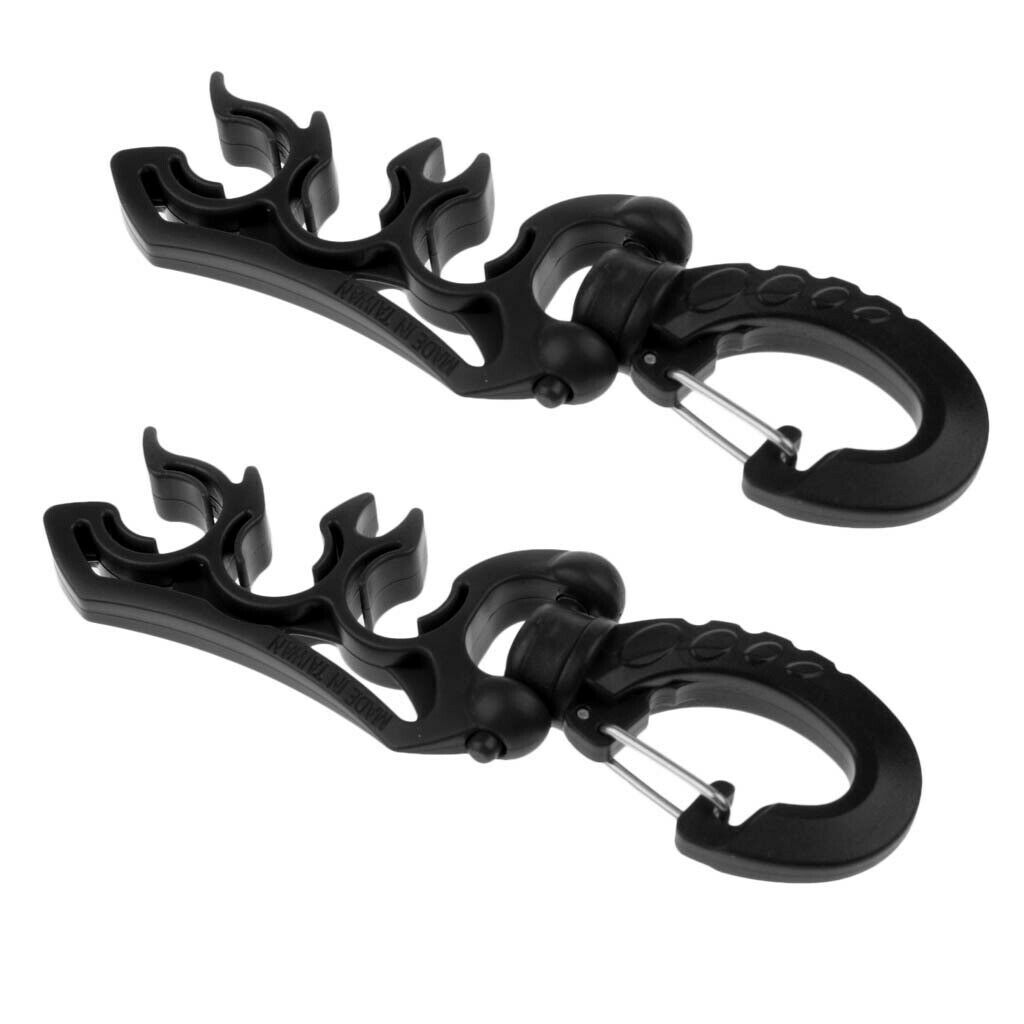 2Pcs/Pack Black Scuba Diving Triple Hose Holder, Regulator Octopus 3 Hoses