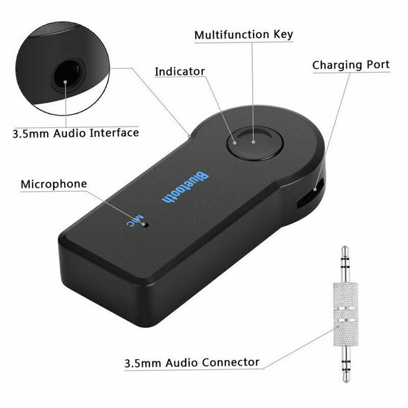 Wireless Bluetooth Receiver 3.5mm USB For Aux Stereo Audio Music Car Adap.l8