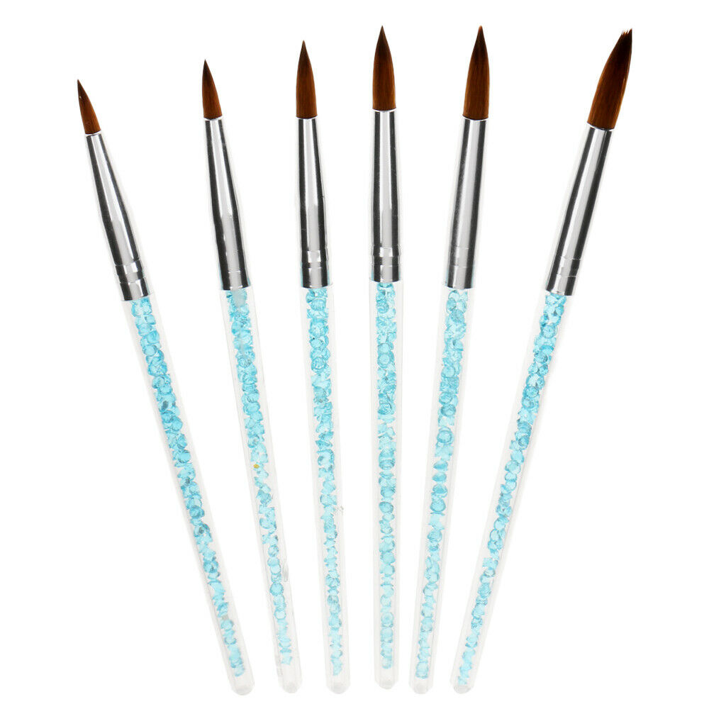 6 Pcs Mermaid Tail UV Gel Liner Brush Set Manicure Nail Art Pen Beauty Tools