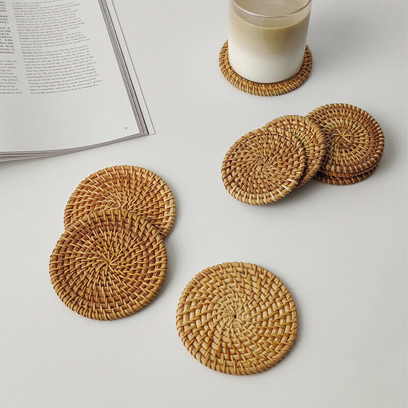 Placemat Pad Coasters Kitchen Table Mats rattan coaster Bowl Mats InsulationFCA