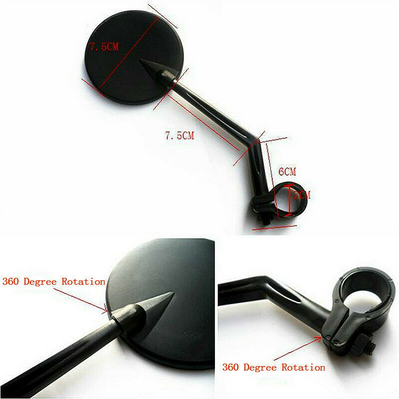 1 Pair Bike Rearview Mirror Cycling Convex Rear View Adjustable DIY Accessory