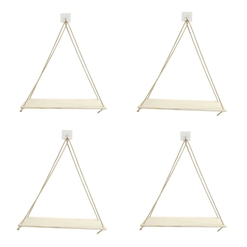 4pcs Hanging Wall Mounted Shelves Plant Basket  Hanging Rack Organiser Decor