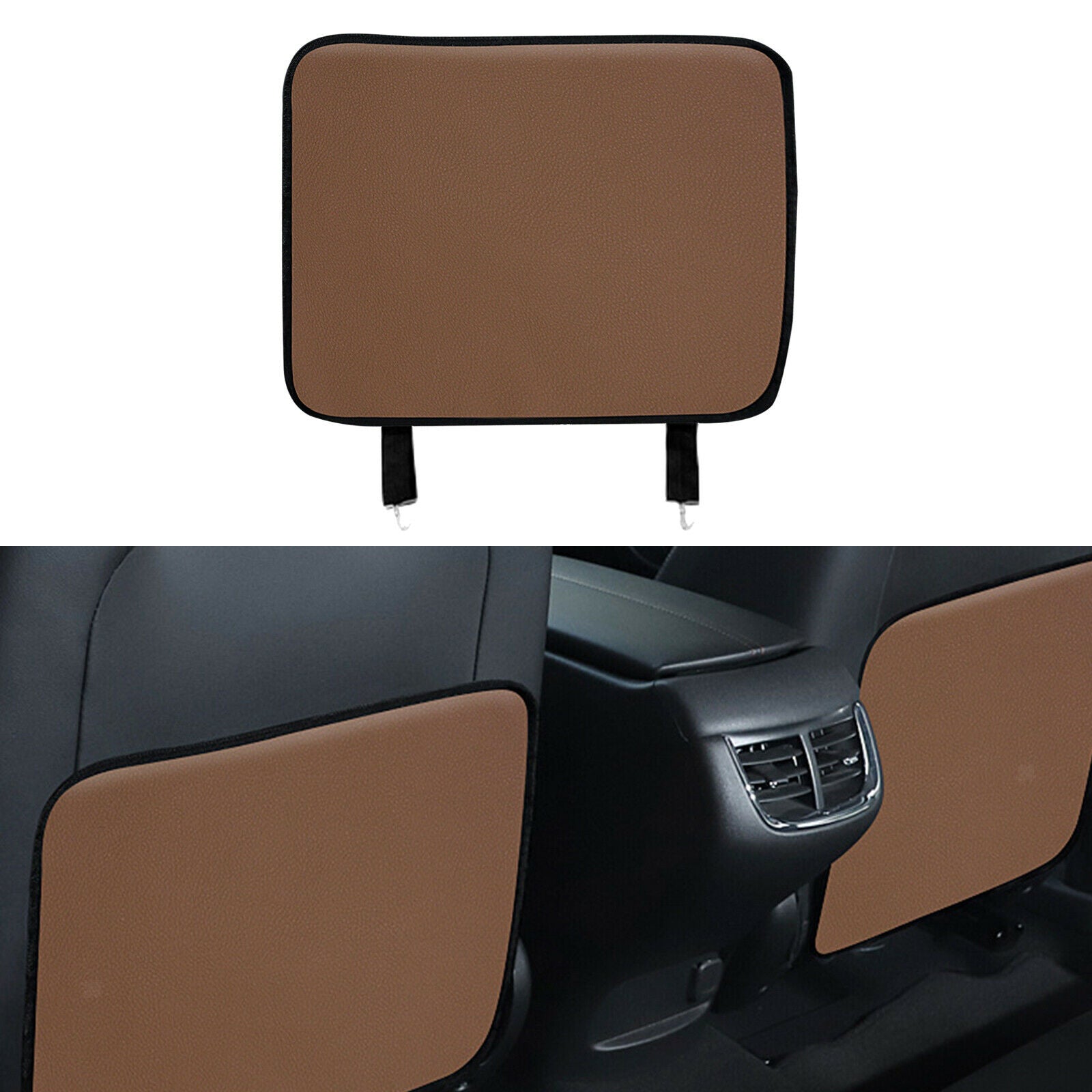 Car Seat Back Cover Kick Mat Anti Stepped Dirty for Kids Brown Small