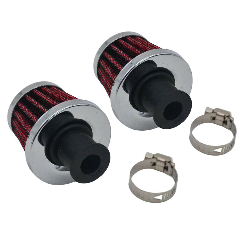 2pcs Oil 12mm Air Intake Filter Kit Crank Case Vent Cover Breather Durable