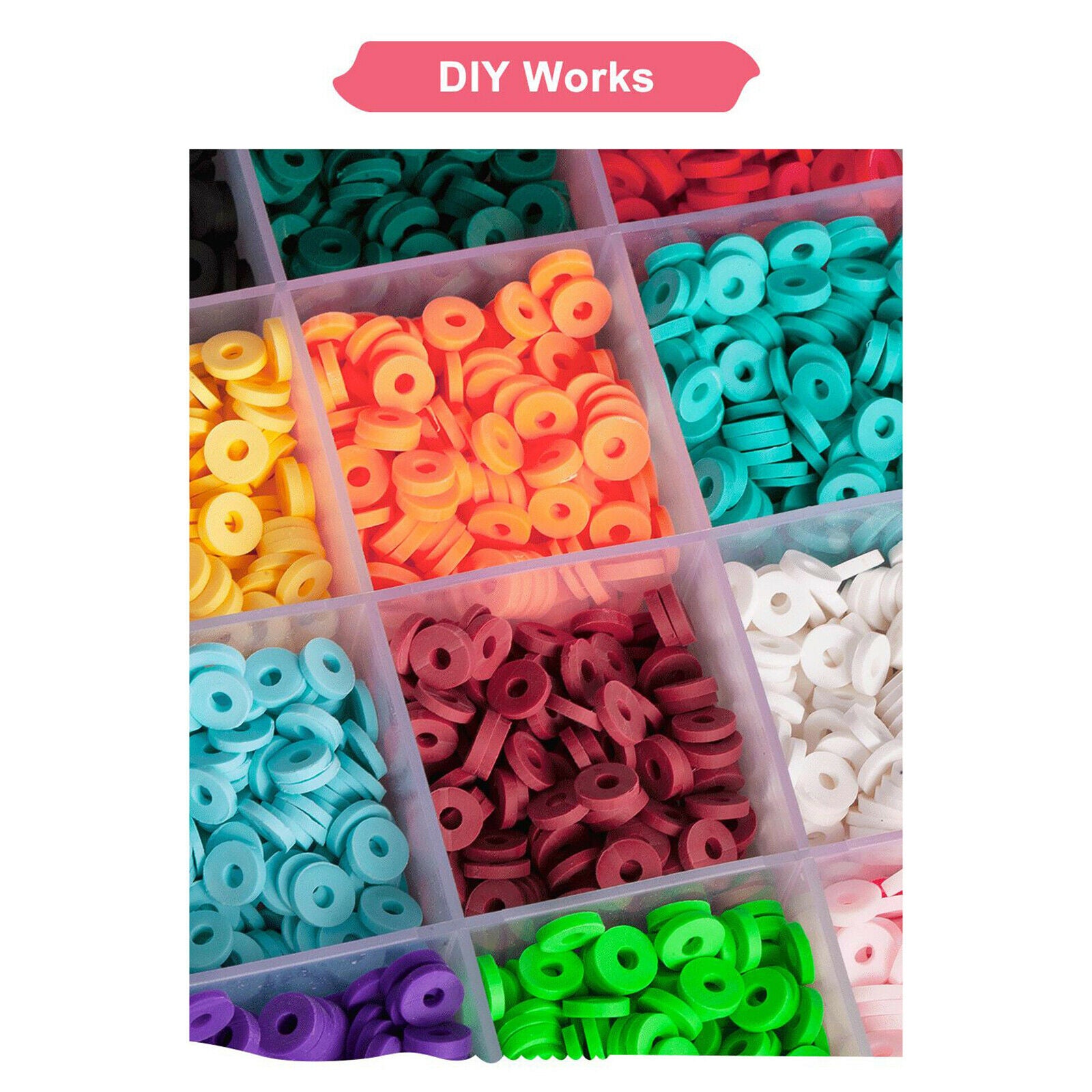 Clay Heishi Beads Disc Beads Handmade Loose Spacer Beads DIY Craft 18 Colors