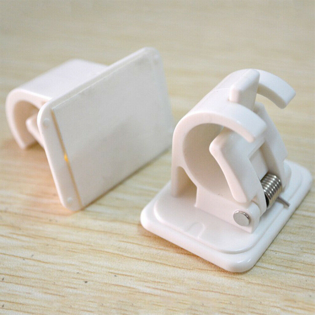 6Pcs  Self Adhesive Hooks Curtain Rod Bracket Pole Drapery Hook Holders Curtain