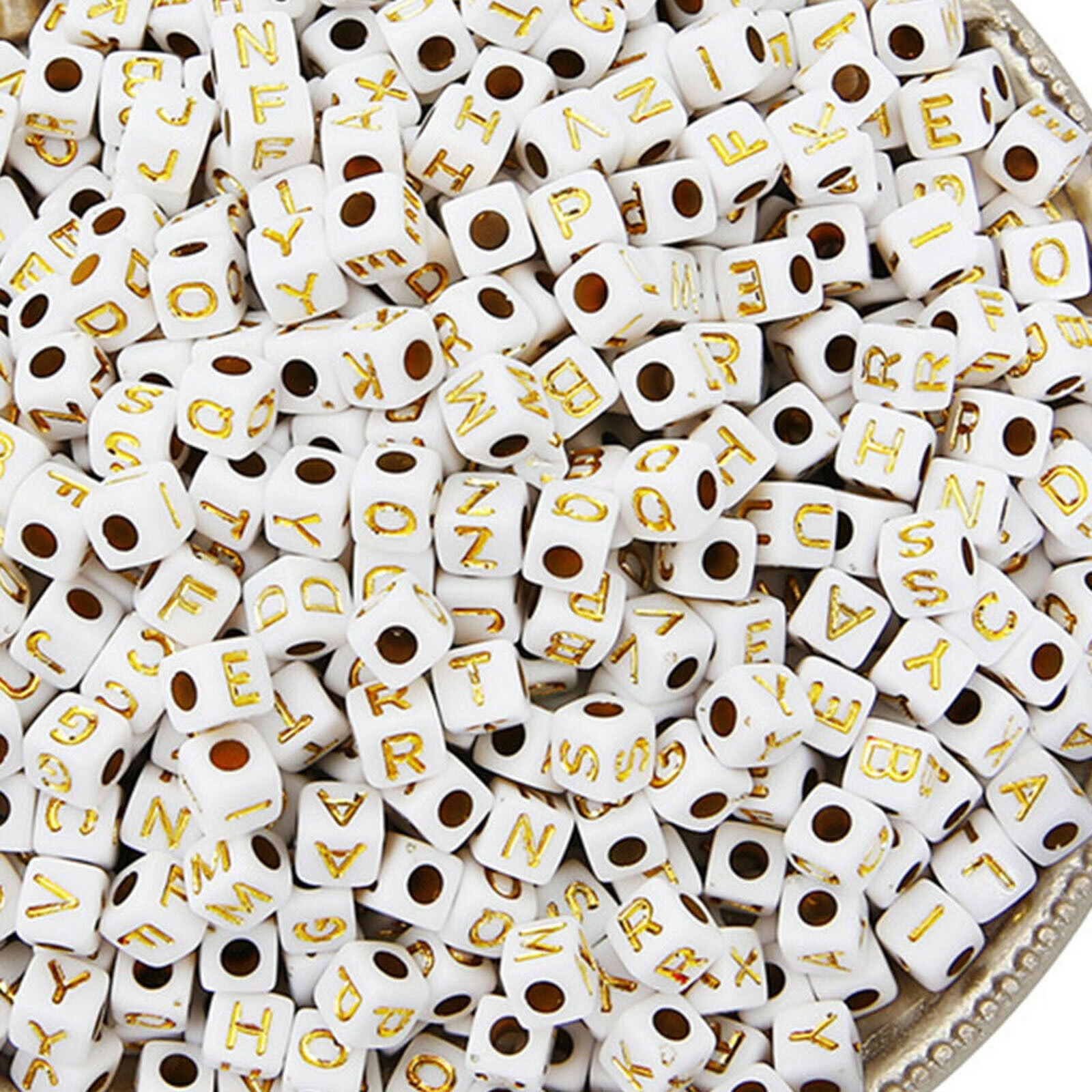 1200Pcs 5mm Cube Acrylic A-Z Alphabet Letters Beads DIY for Jewelry Making