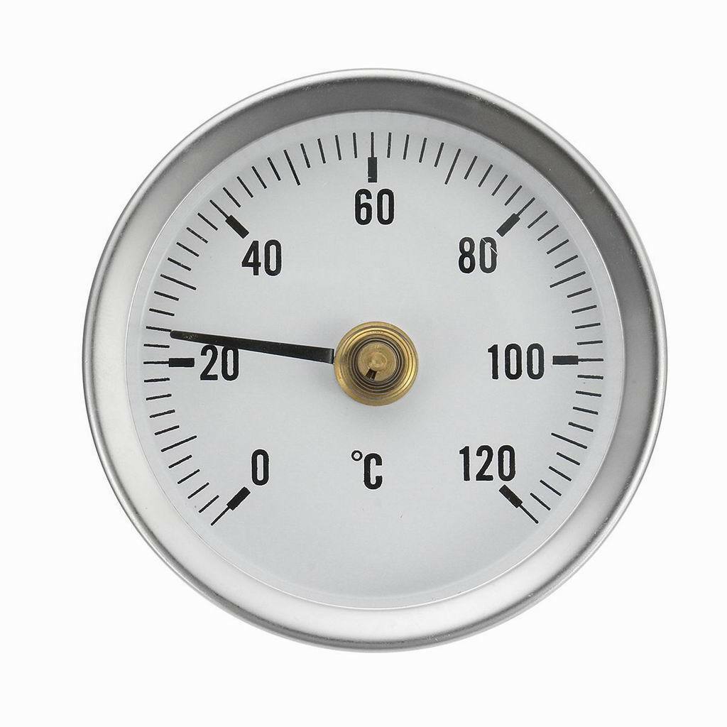 63mm Metal Pipe Thermometer   Temperature Spring Dial Gauge 0-120Âº C