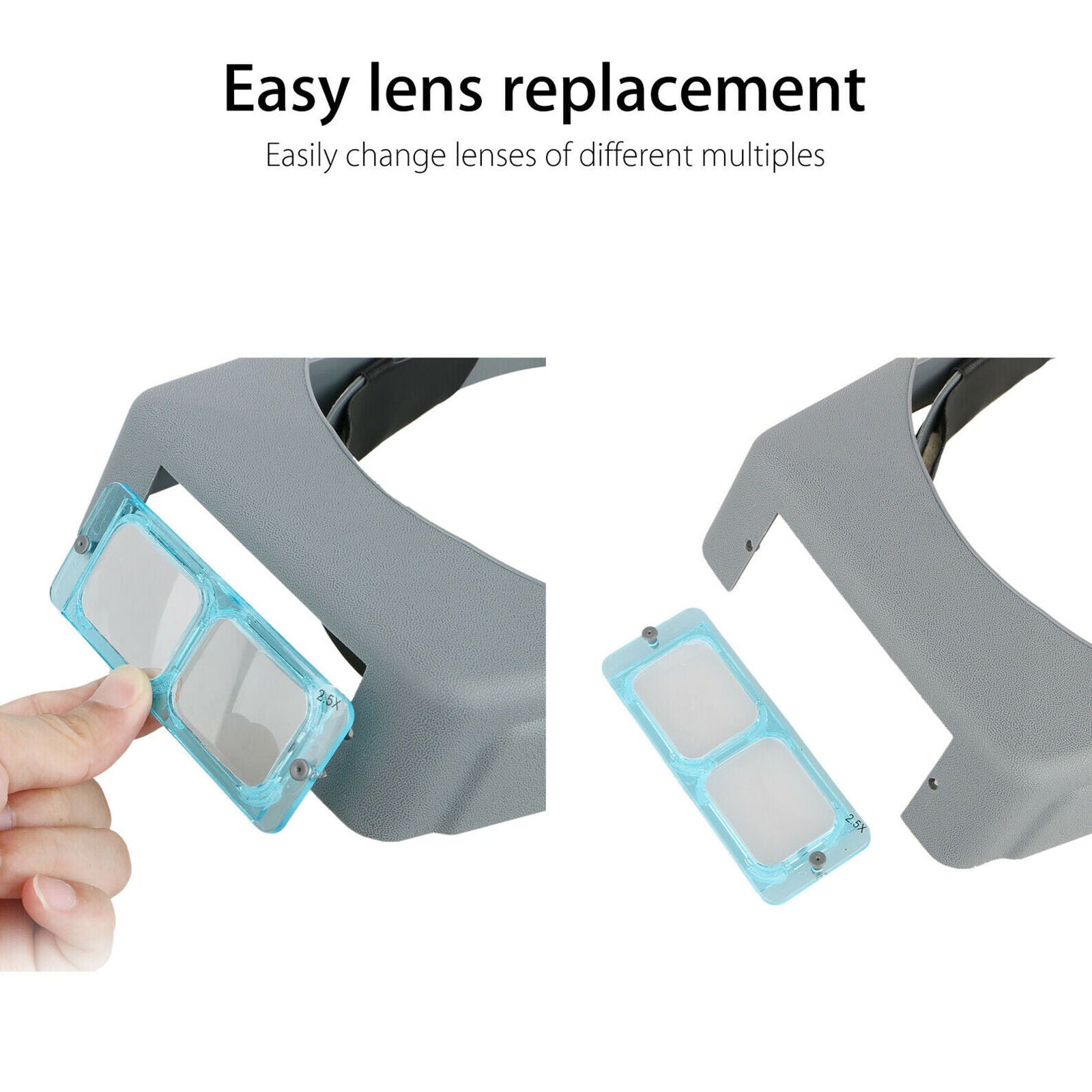 Optivisor Lens Head Magnifier Glasses Magnifying Visor Glass Headband 4 Lenses