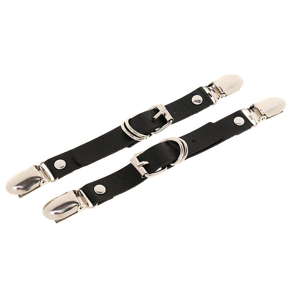 Pair Sexy Adjustable Garter Harajuku Punk Goth Clip Leg Garter Belt Black