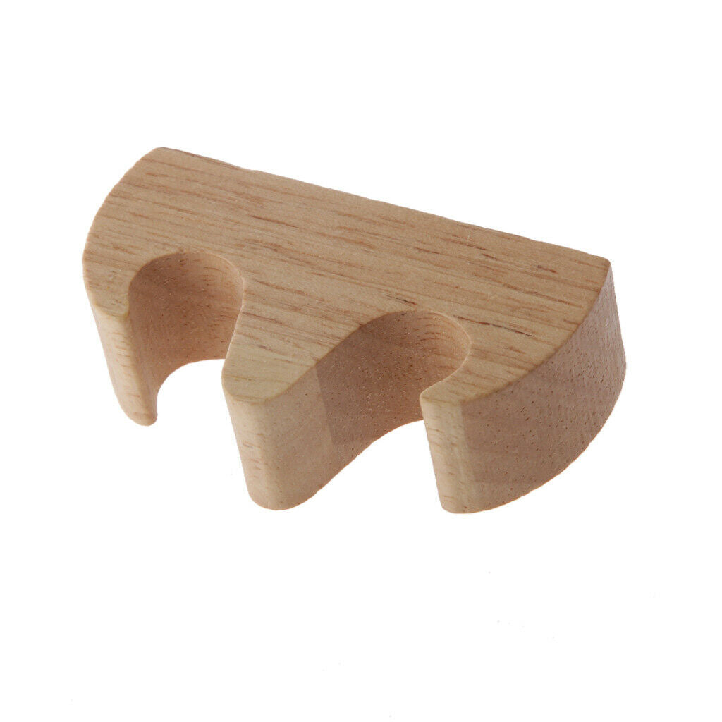 Wooden 2 Ports Chinese Writing Calligraphy Brush Pen Holder