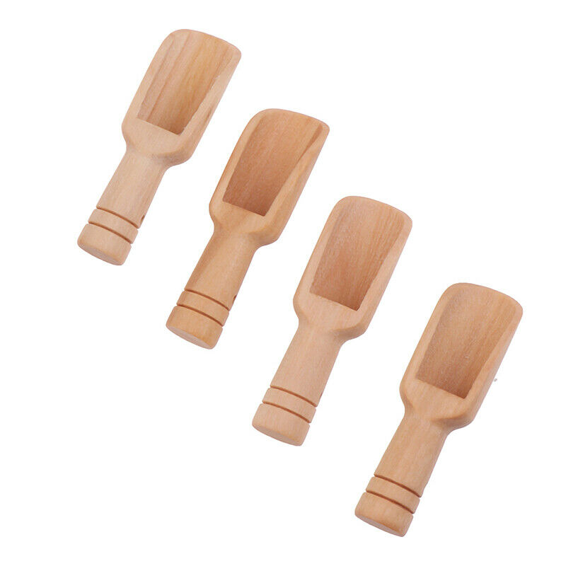 4PCS Wooden&Mini Spoon Spice Spoon Sugar Tea Coffee Scoop Small Condiment.l8